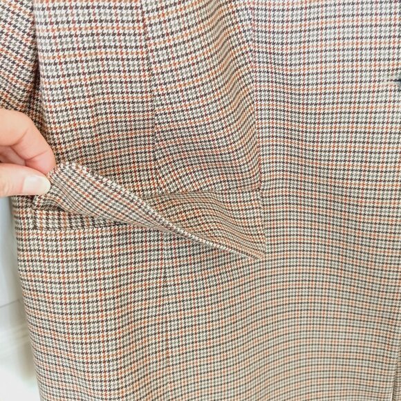 Eloquii Women's Plus Brown Houndstooth Single Button Blazer Size 14 - Picture 5 of 12
